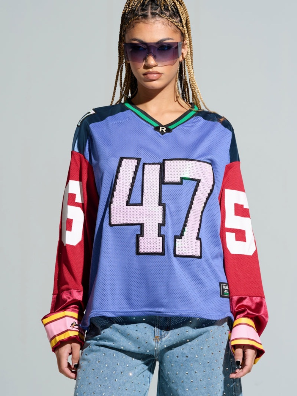 AKIRA Multicolor Mesh Jersey with 47 Graphic